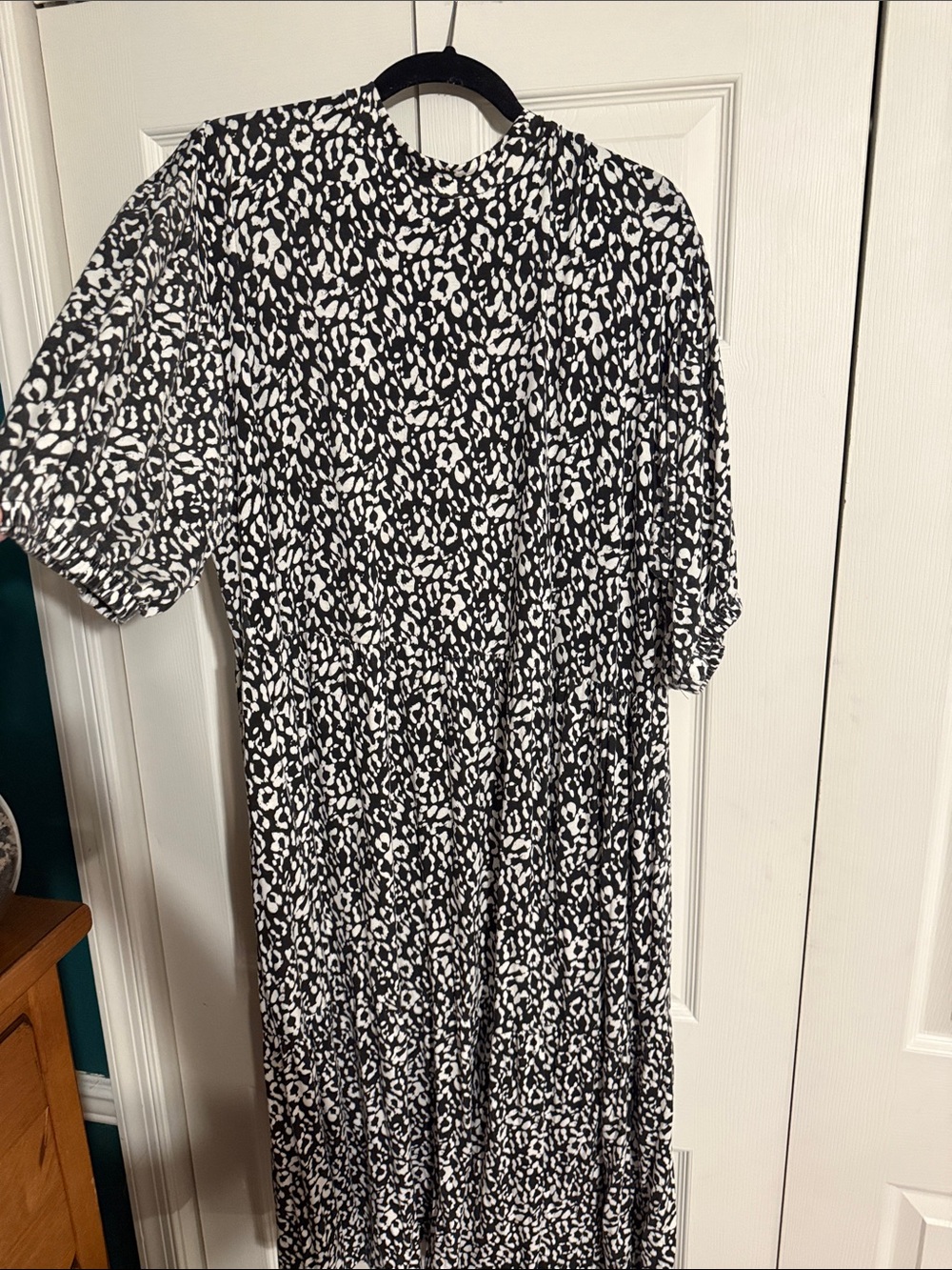 Black & White Animal Print Maxi Dress